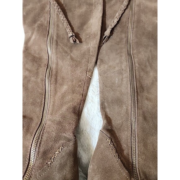 Steve Madden Designer Womens Boots Shoes Leather Suede LASSO Taupe US Size 10 M - Picture 3 of 11